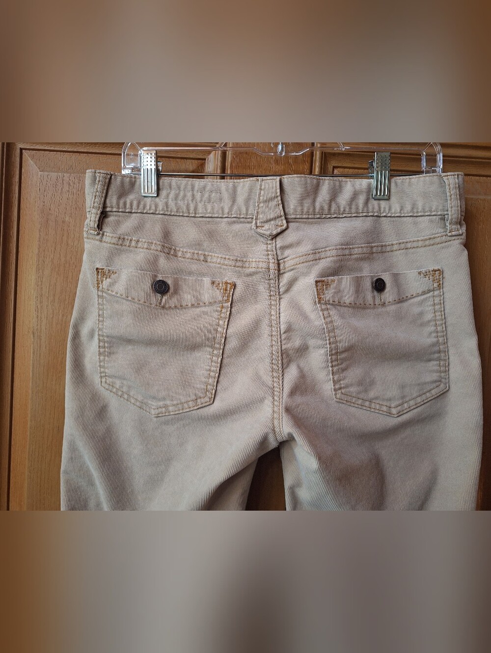 Womens Slim Fit Flare Cord Pants in Beige - 8R Fall 06